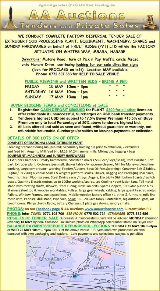 AA-Auctions-food-processing-plant-Msasa-Zimtrader-email-advertising-2