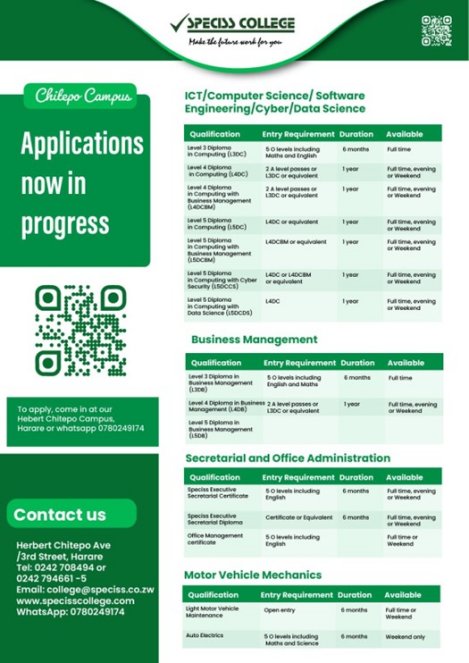 Speciss-chitepo-campus-register-now-courses-start-1-april-Zimtrader-email-advertising