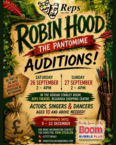 Zimtrader-whats-on-Reps-theatre-panto-auditions-robin-hood